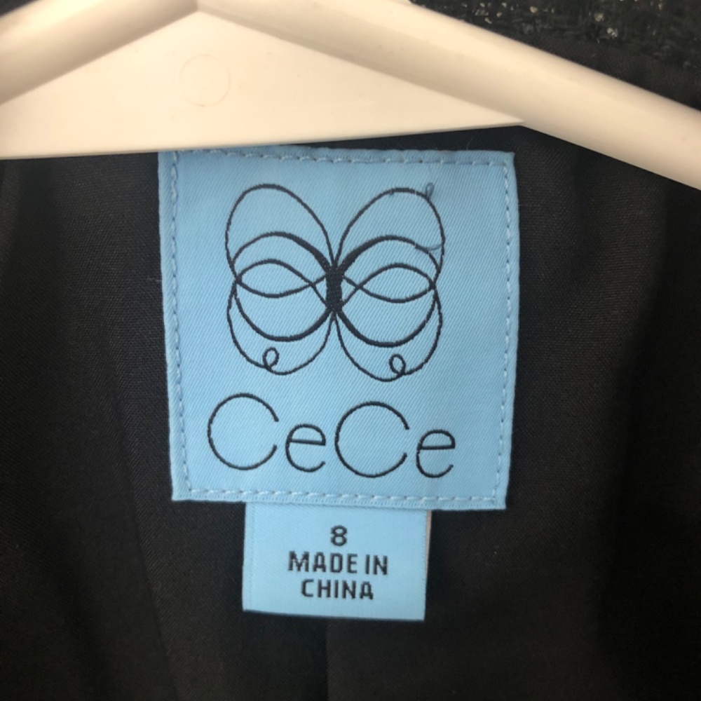 CeCe Rhinestone Button Metallic Tweed Jacket - Picture 3 of 9